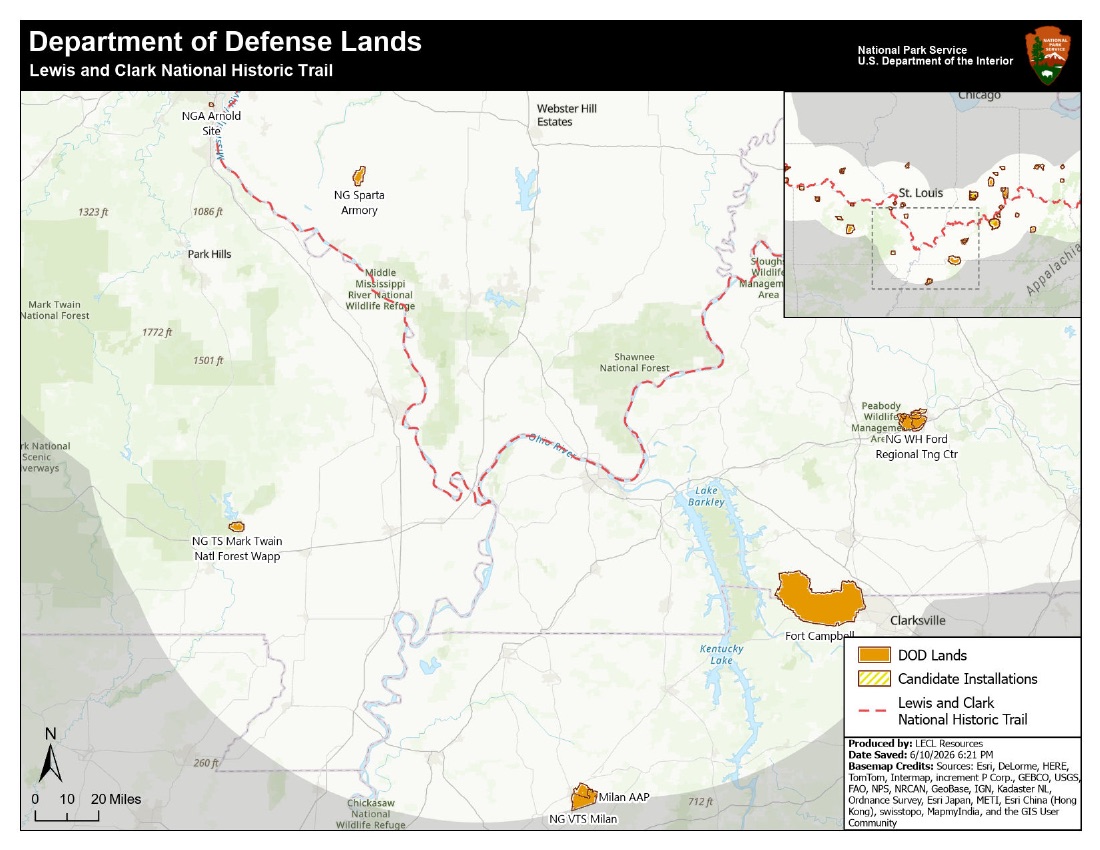 DOD Lands map sheet 3: Ohio River Confluence