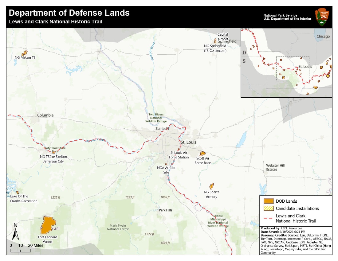 DOD Lands map sheet 4: St. Louis & the Lower Missouri